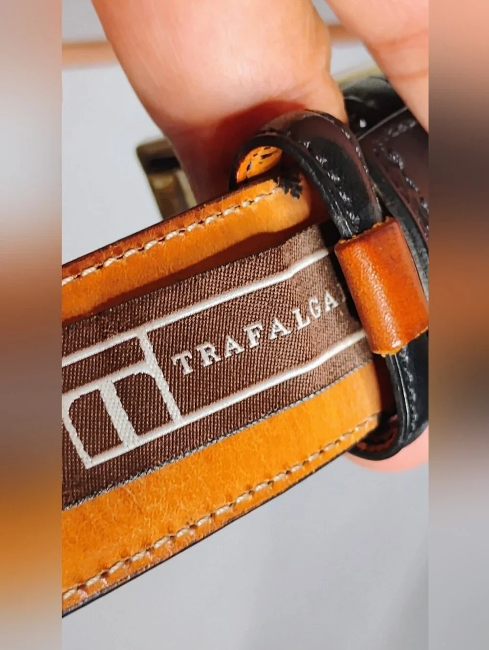 Trafalgar Men's Size 38  Cortina Leather Silver Buckle Made USA Hand Made Black